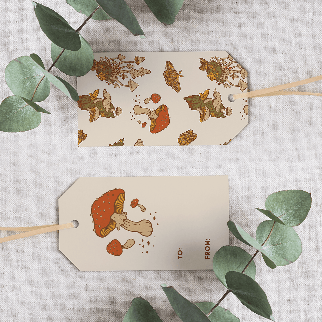 Gift Tag Set of 8 - Mushrooms - BUNKHAUS