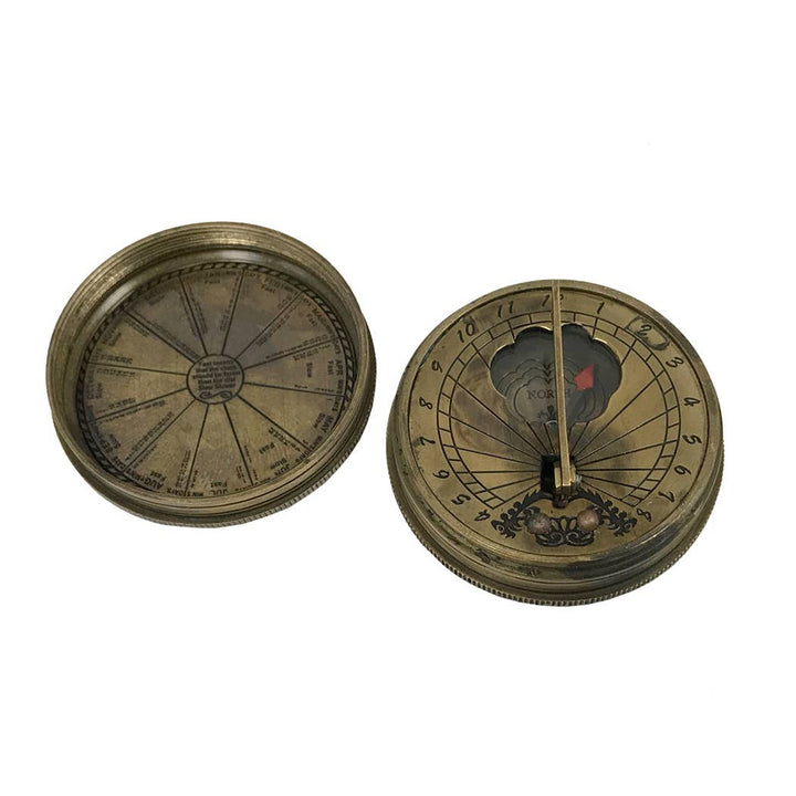Antiqued Brass Pocket Sundial