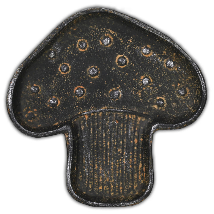 Cast Iron Mushroom Trinket Dish — Black Matte