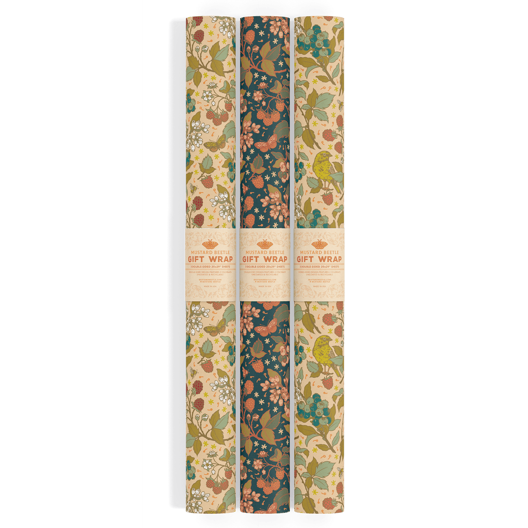 Recyclable Gift Wrap - Berries - BUNKHAUS