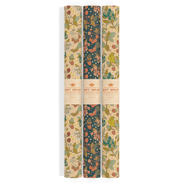 Recyclable Gift Wrap - Berries - BUNKHAUS