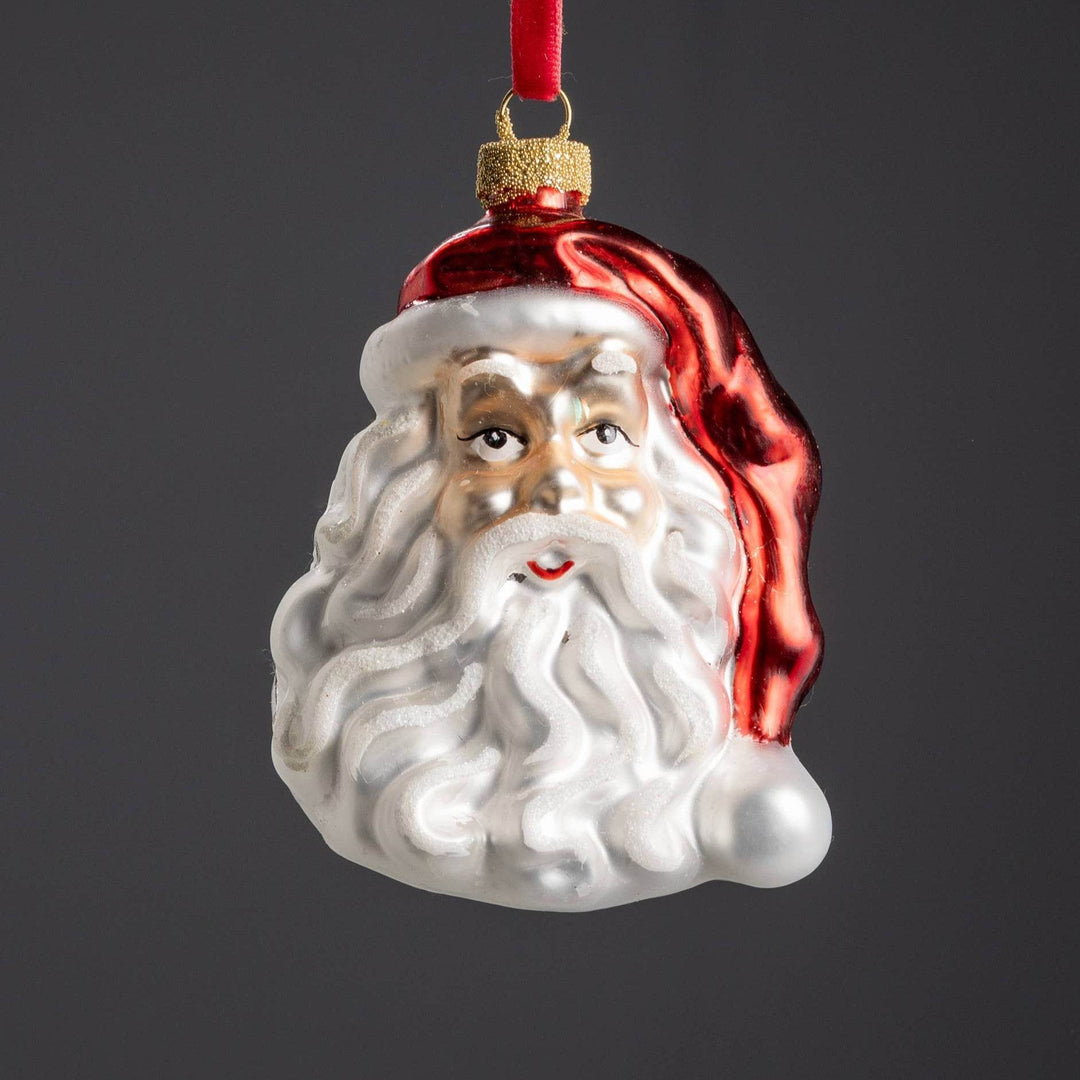 Glass Santa Head Ornament - BUNKHAUS