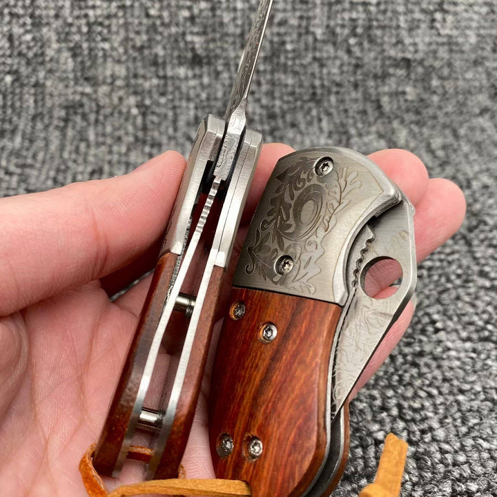 Wooden Handle Foldable Knife