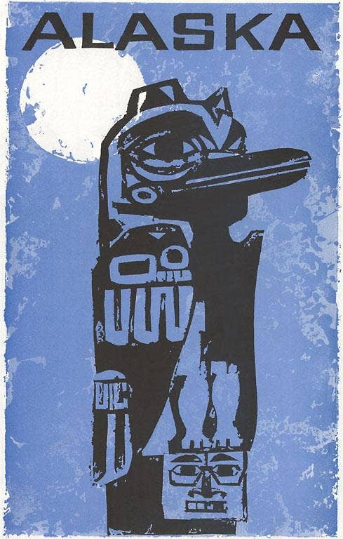 Alaska Travel Poster Postcard