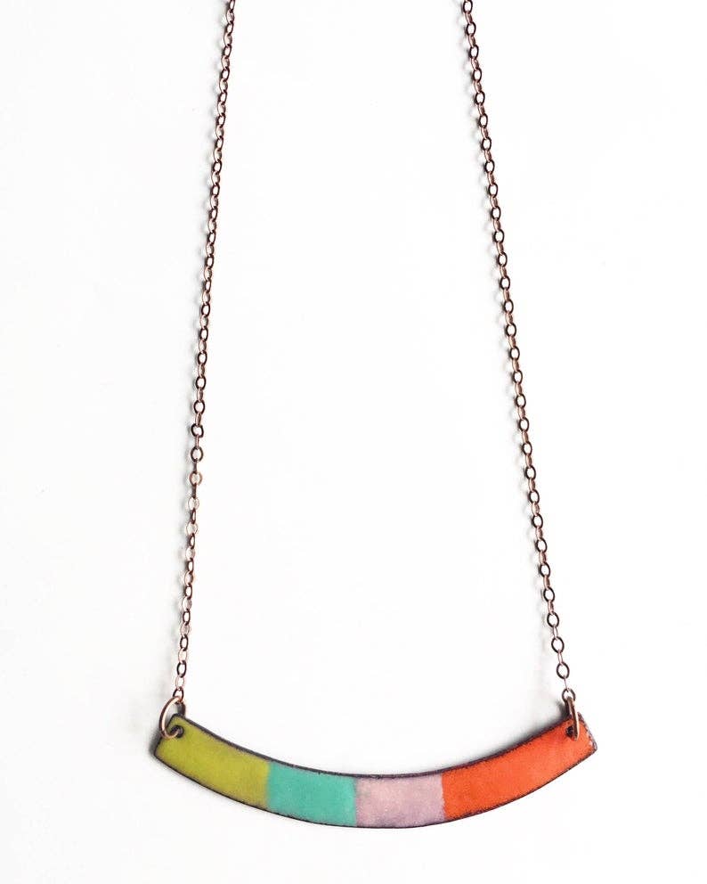 Crescent Enamel Necklace Courtney Fischer Jewelry