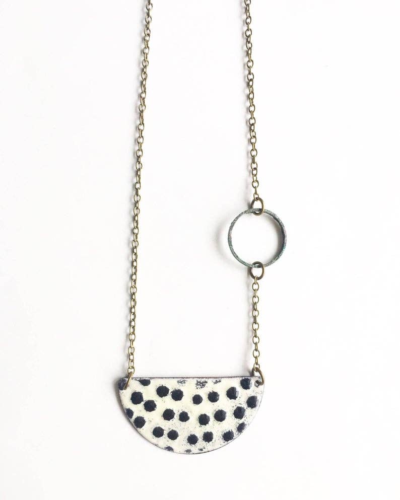 Black and White Enamel Necklace Courtney Fischer Jewelry