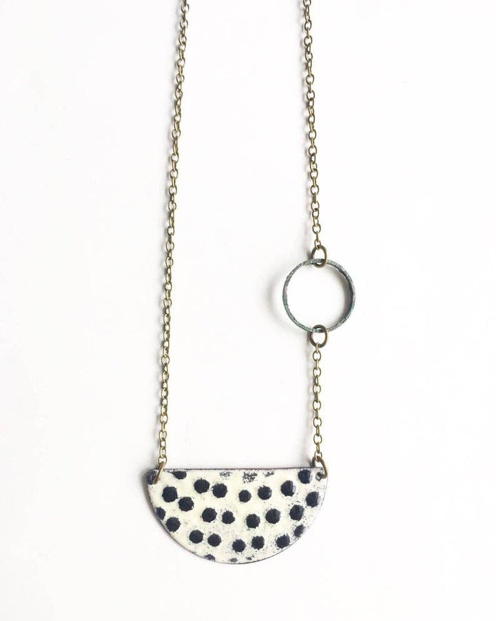 Black and White Enamel Necklace Courtney Fischer Jewelry
