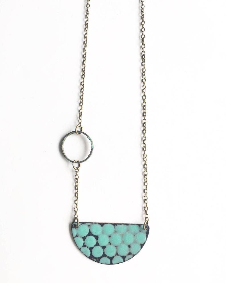 Black and White Enamel Necklace Courtney Fischer Jewelry