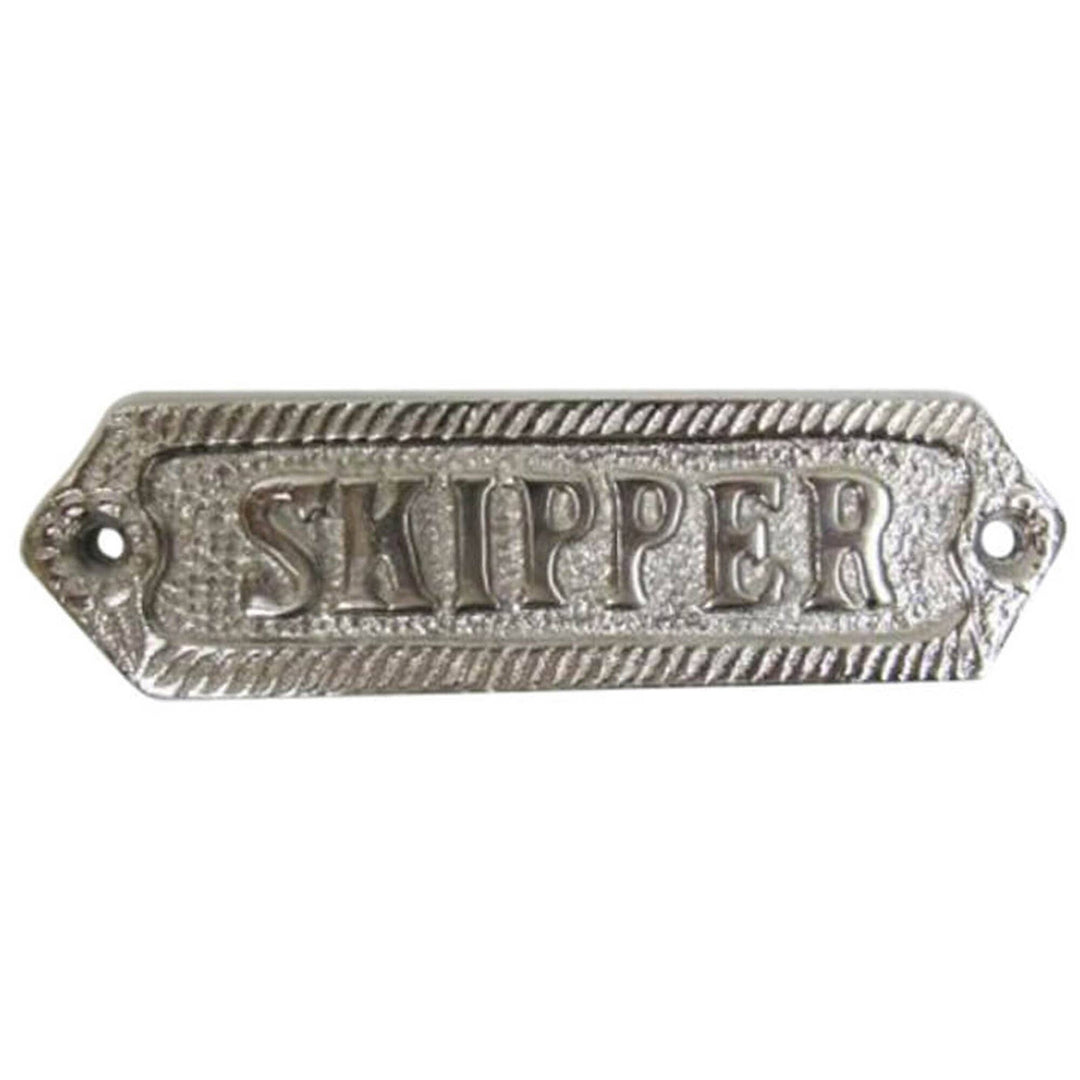 Chrome Door Sign - "Skipper" India Overseas Trading Corporation