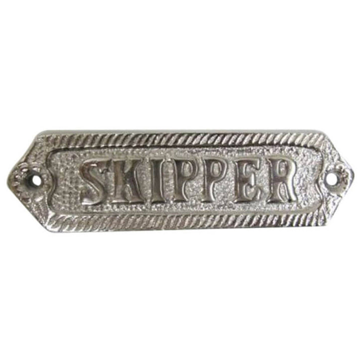 Chrome Door Sign - "Skipper" India Overseas Trading Corporation