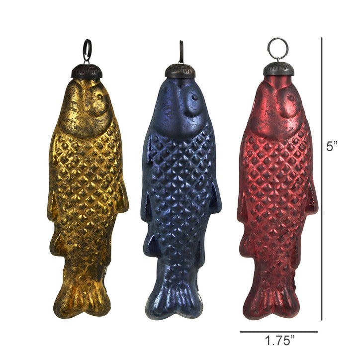 Mercury Glass Fish Ornament