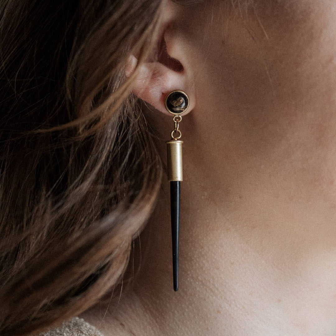 Quill Studs :: Copper Obsidian