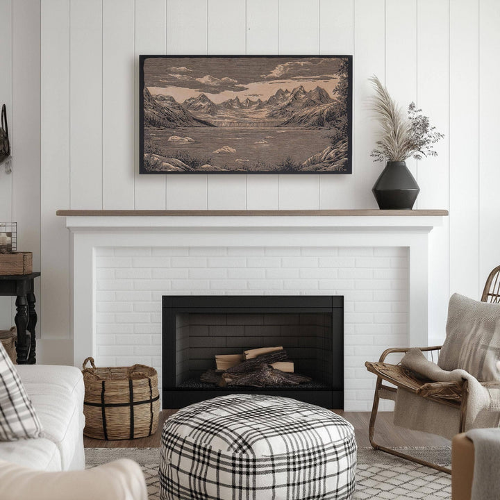 Glacier Bay Engraved Birch Wood Panel