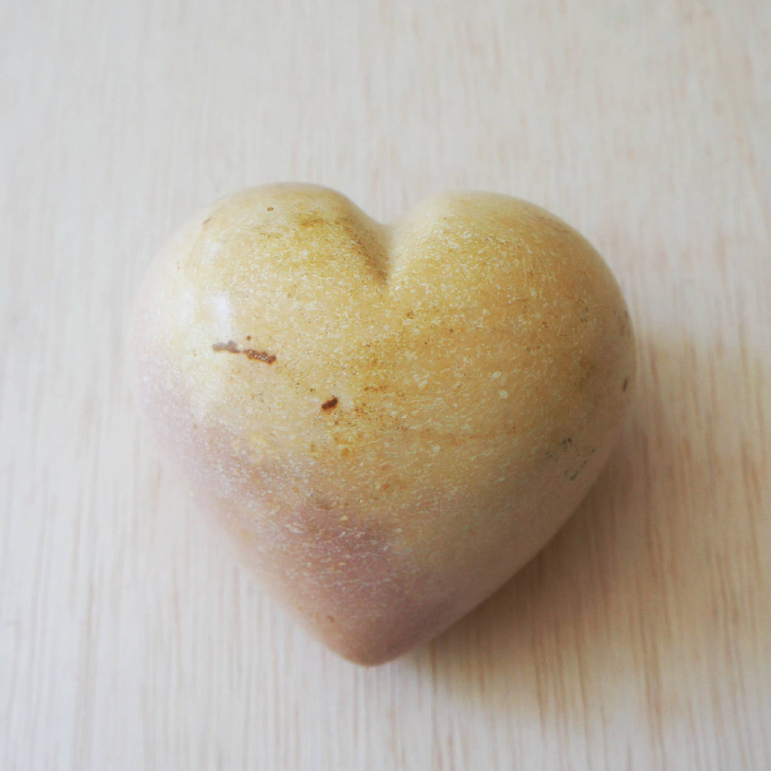 Natural Soapstone Heart - Large