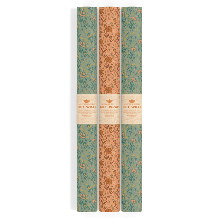 Recyclable Gift Wrap - Poppies - BUNKHAUS