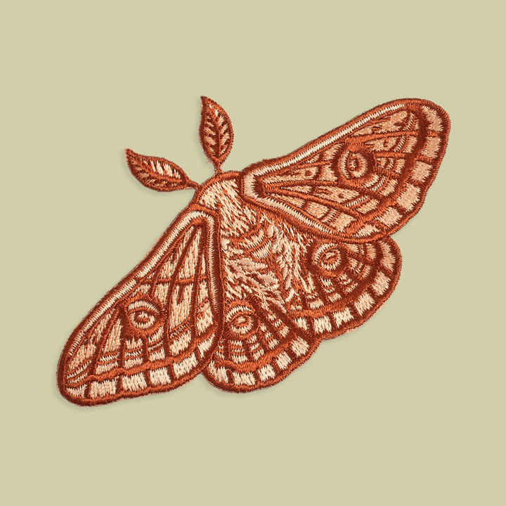 Emperor Moth Embroidered Patch Iron on Patch - BUNKHAUS