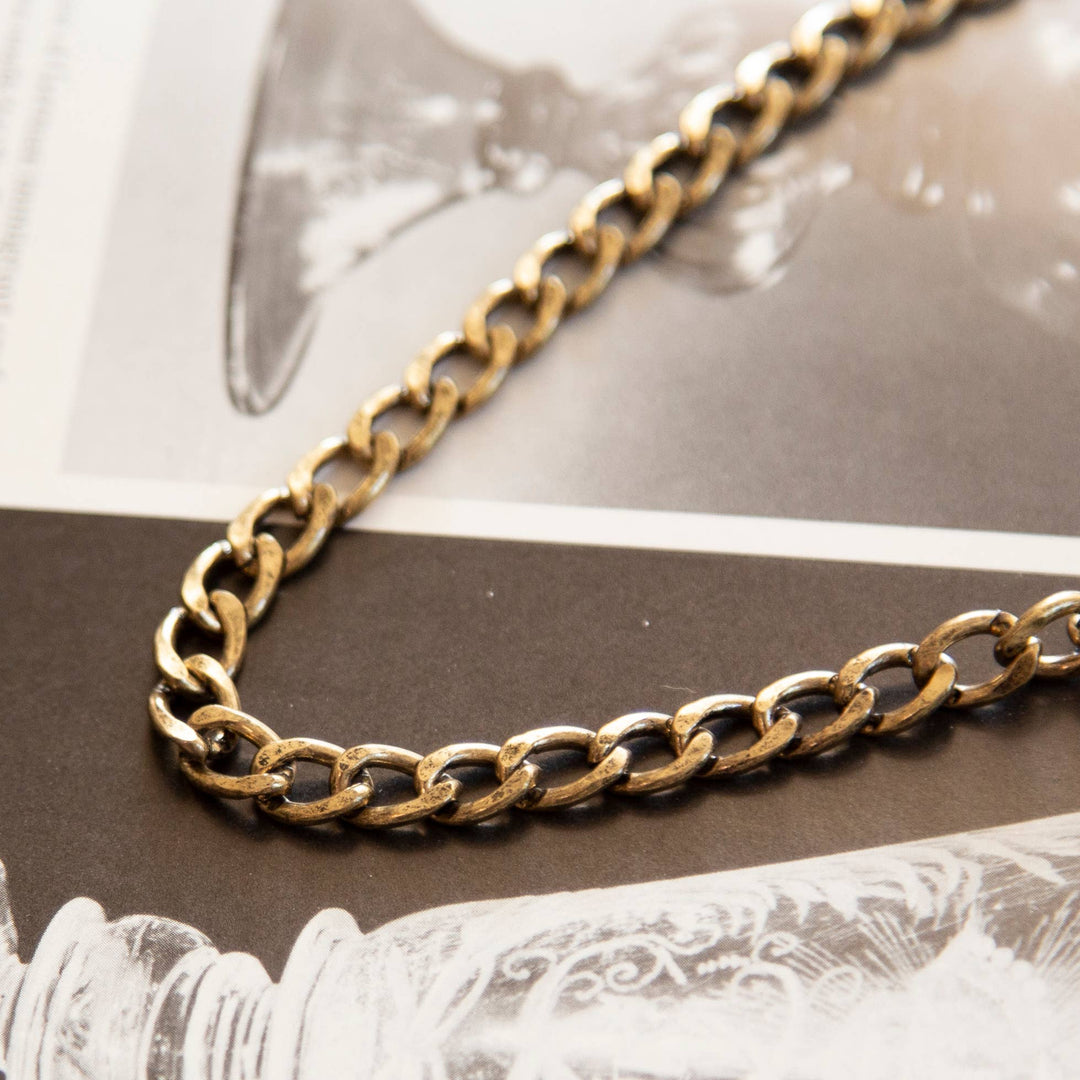 Vintage Antique Gold Curb Chain Necklace