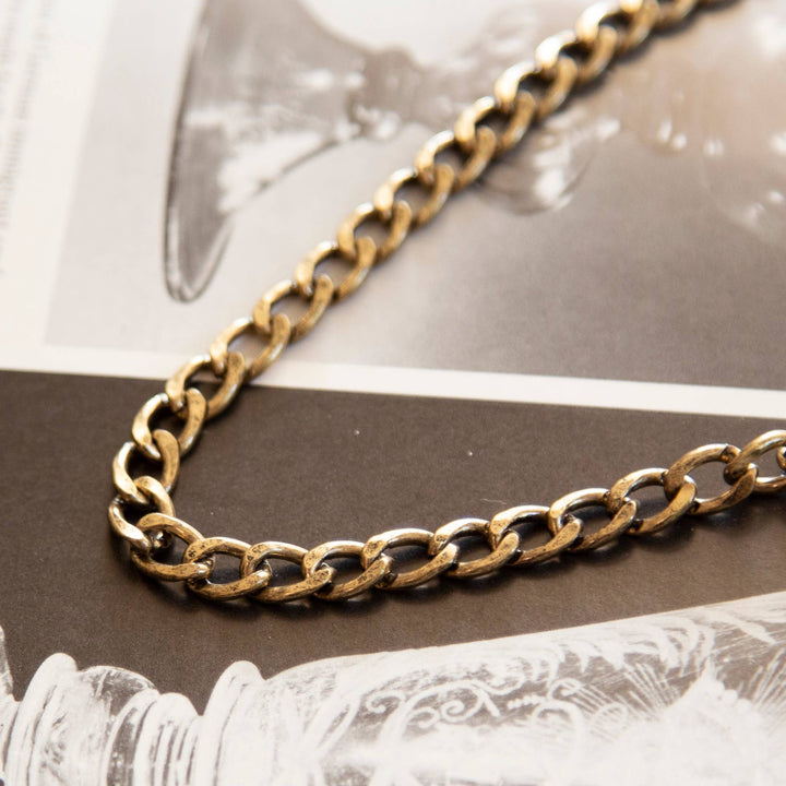 Vintage Antique Gold Curb Chain Necklace