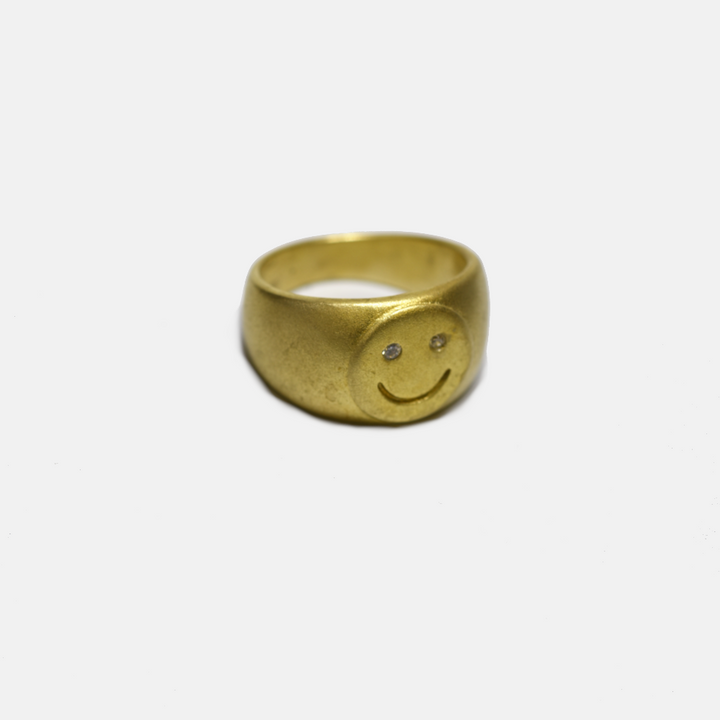 Smiley Brass Ring