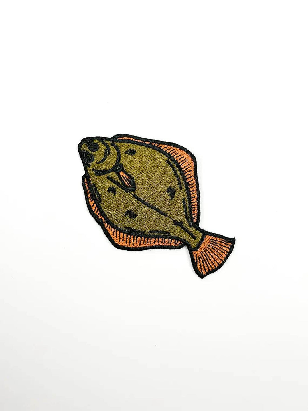 Flounder Embroidered Iron-On Patch Fishing, Coastal, Angler - BUNKHAUS