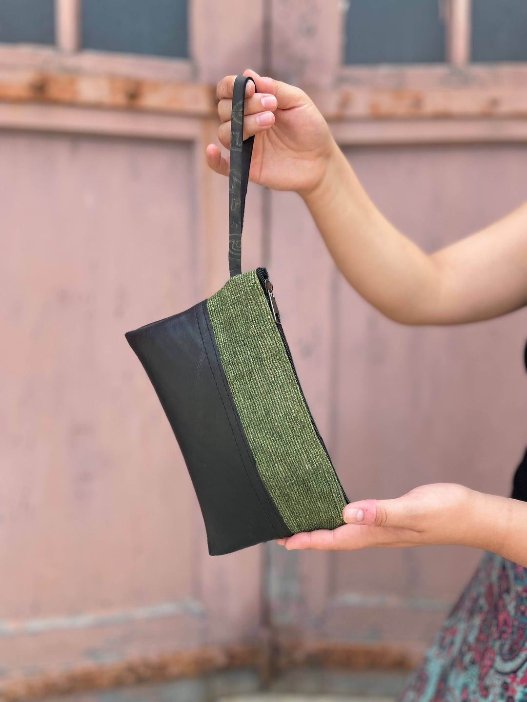 Vegan Recycled Inner Tube and Hemp Wristlet - BUNKHAUS