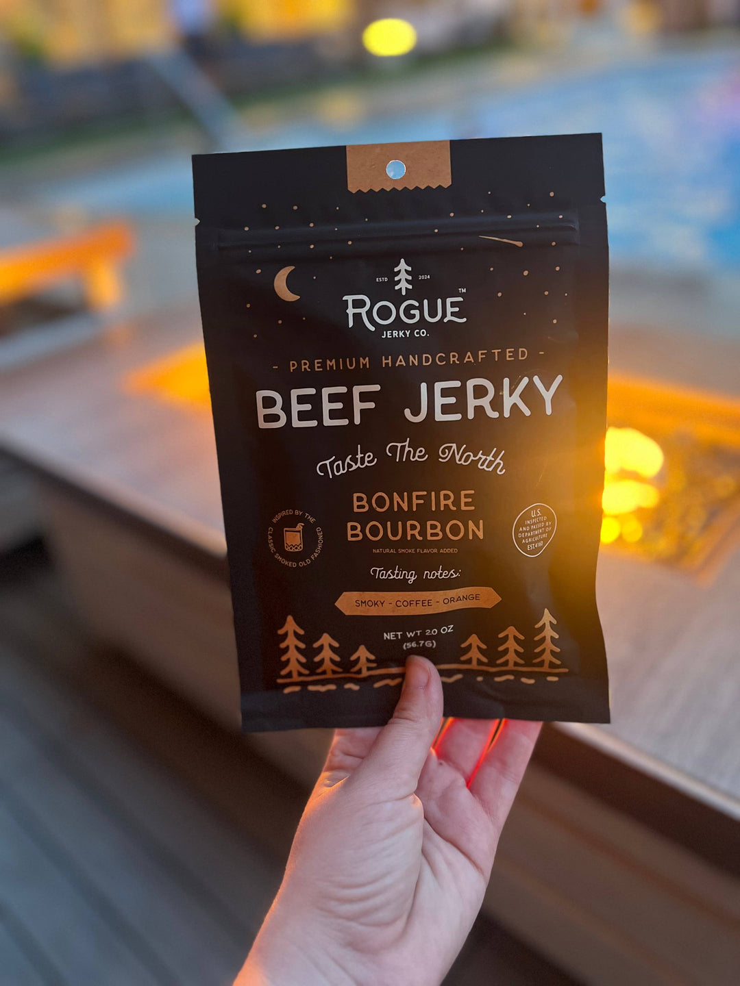 Bonfire Bourbon Beef Jerky Rogue Jerky Co.