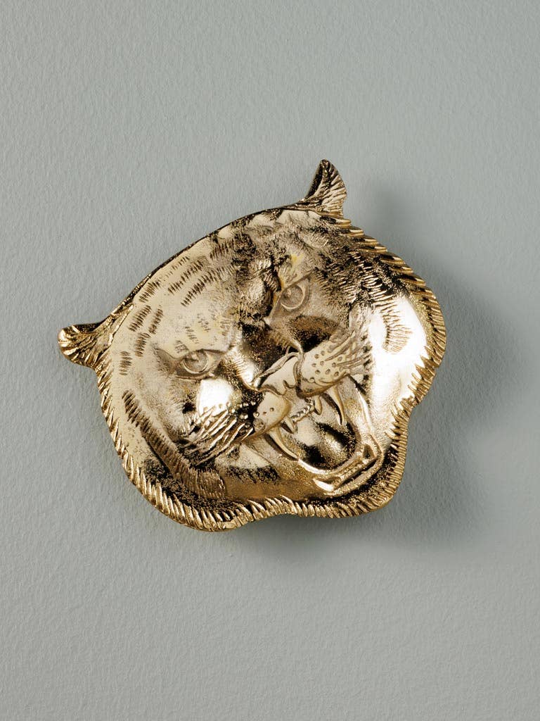 Golden Tiger Head Trinket Tray
