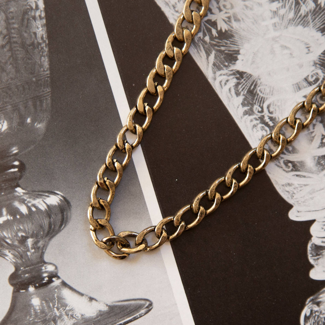 Vintage Antique Gold Curb Chain Necklace