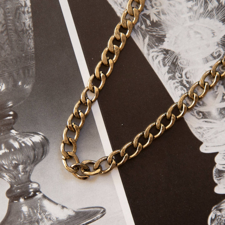 Vintage Antique Gold Curb Chain Necklace