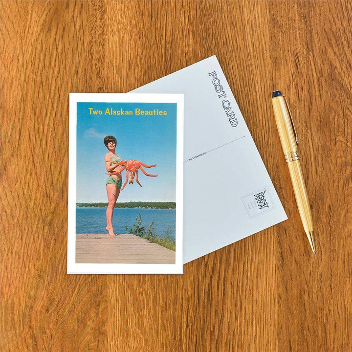 Woman with Crab, Alaskan Beauties - Postcard