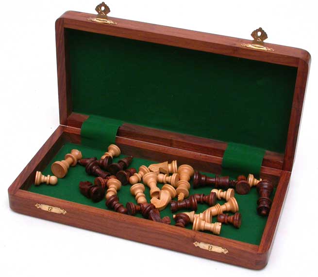 Hand-carved Wooden Chess Set - 10"