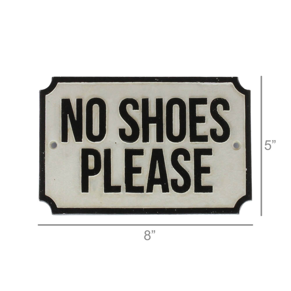 Cast Iron Sign - No Shoes Please - BUNKHAUS