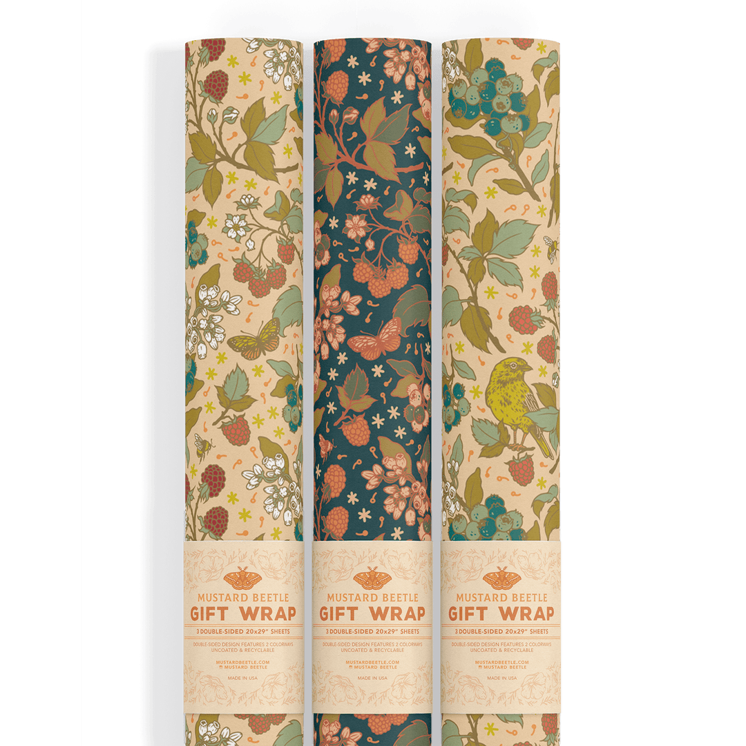 Recyclable Gift Wrap - Berries - BUNKHAUS
