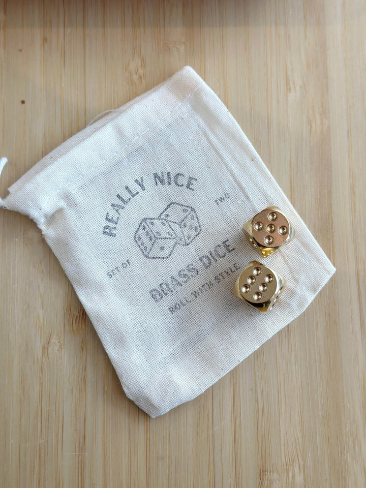 Really Nice Brass Dice - Set of 2 - BUNKHAUS