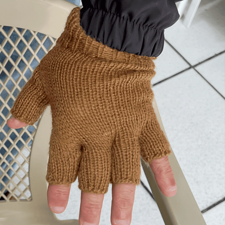 Solid Color Alpaca Fingerless Gloves - BUNKHAUS