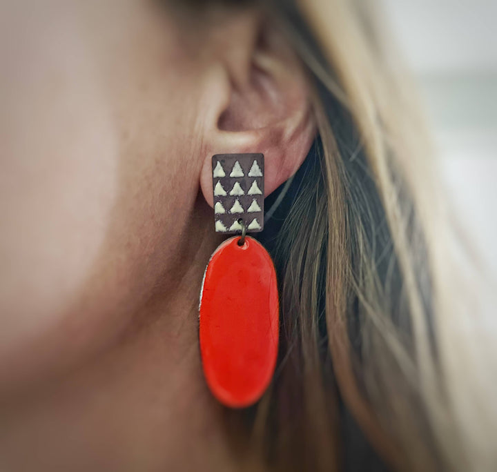 Red Statement Earrings Courtney Fischer Jewelry