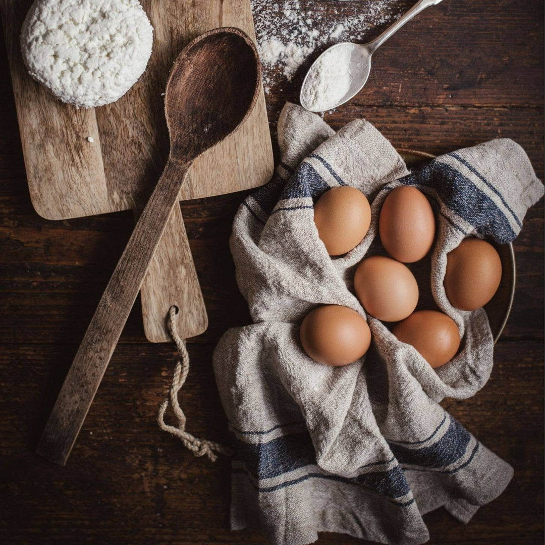 Linen Kitchen Towel - Vintage Blue Stripe - BUNKHAUS