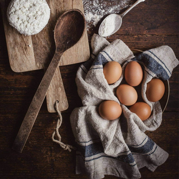 Linen Kitchen Towel - Vintage Blue Stripe - BUNKHAUS