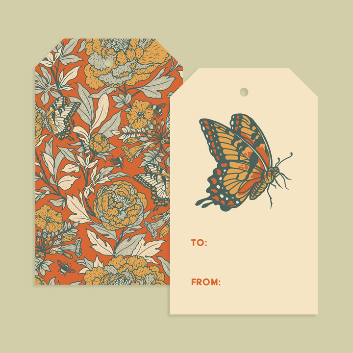 Gift Tag Set of 8 - Peonies - BUNKHAUS