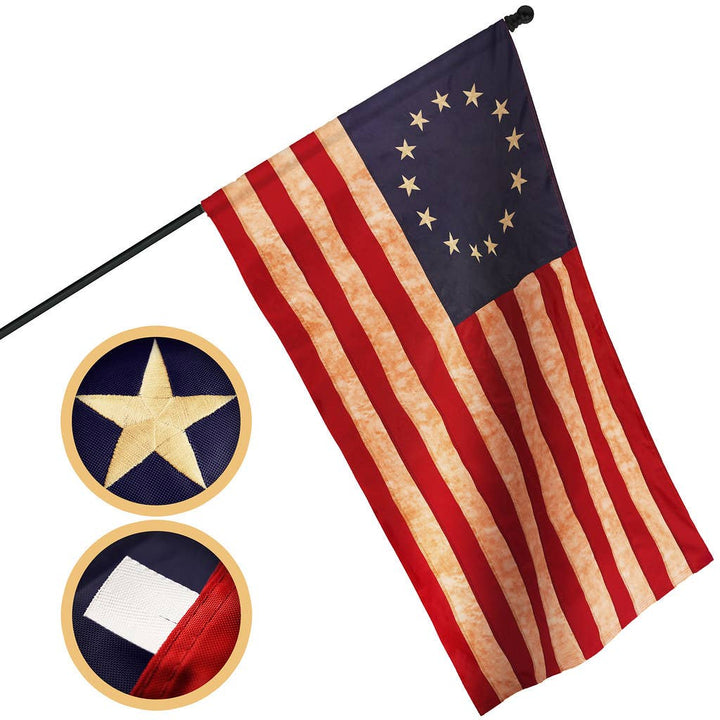 Betsy Ross Flag — Tea-Stained, 2' x 3'