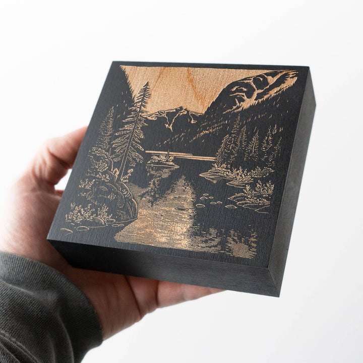 Misty Fjords Mini Engraved Birch Wood Panel