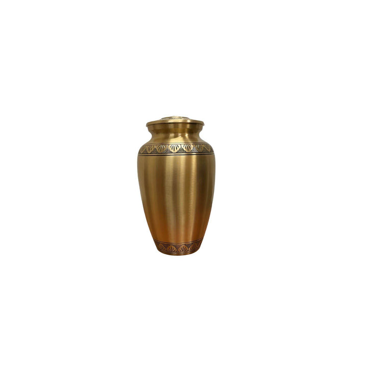 Elegant Solid Brass Urn - Bronze with Leaves - BUNKHAUS
