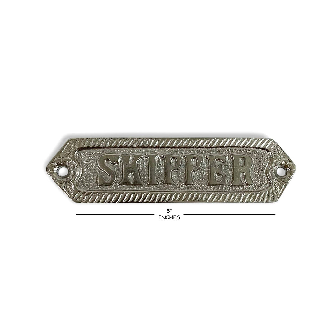 Chrome Door Sign - "Skipper" India Overseas Trading Corporation