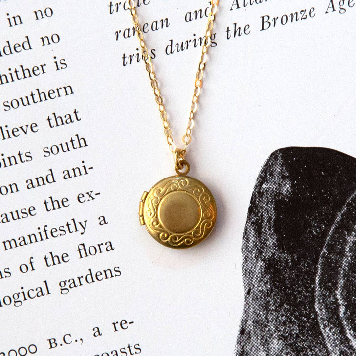 Vintage Mini Round Locket Necklace
