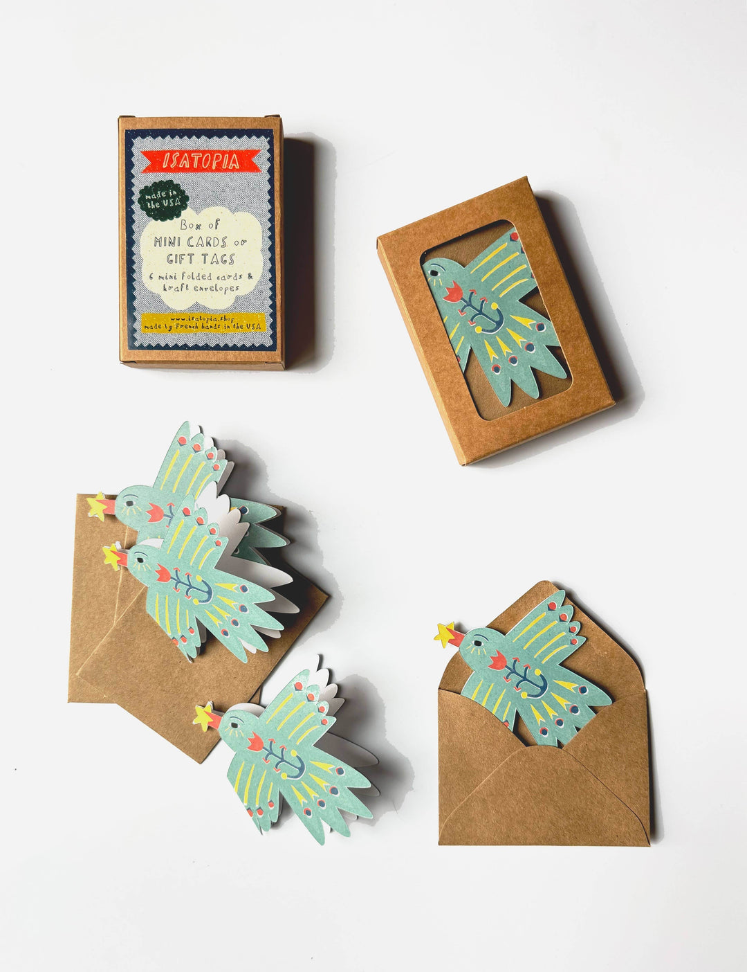 Greeting Card - Messenger Bird Mini Cards - box of 6 - BUNKHAUS