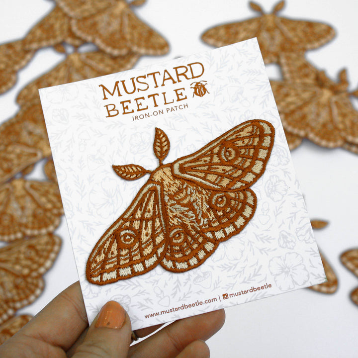 Emperor Moth Embroidered Patch Iron on Patch - BUNKHAUS