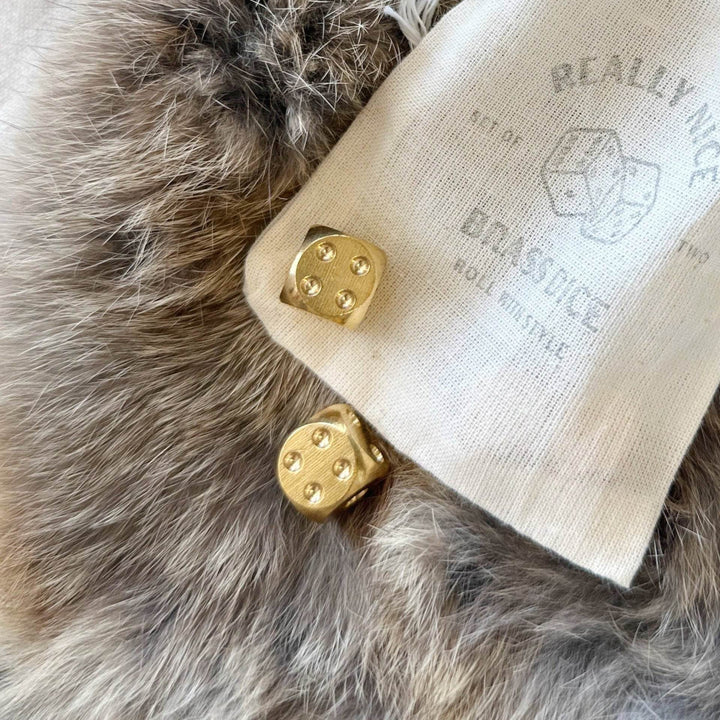 Really Nice Brass Dice - Set of 2 - BUNKHAUS