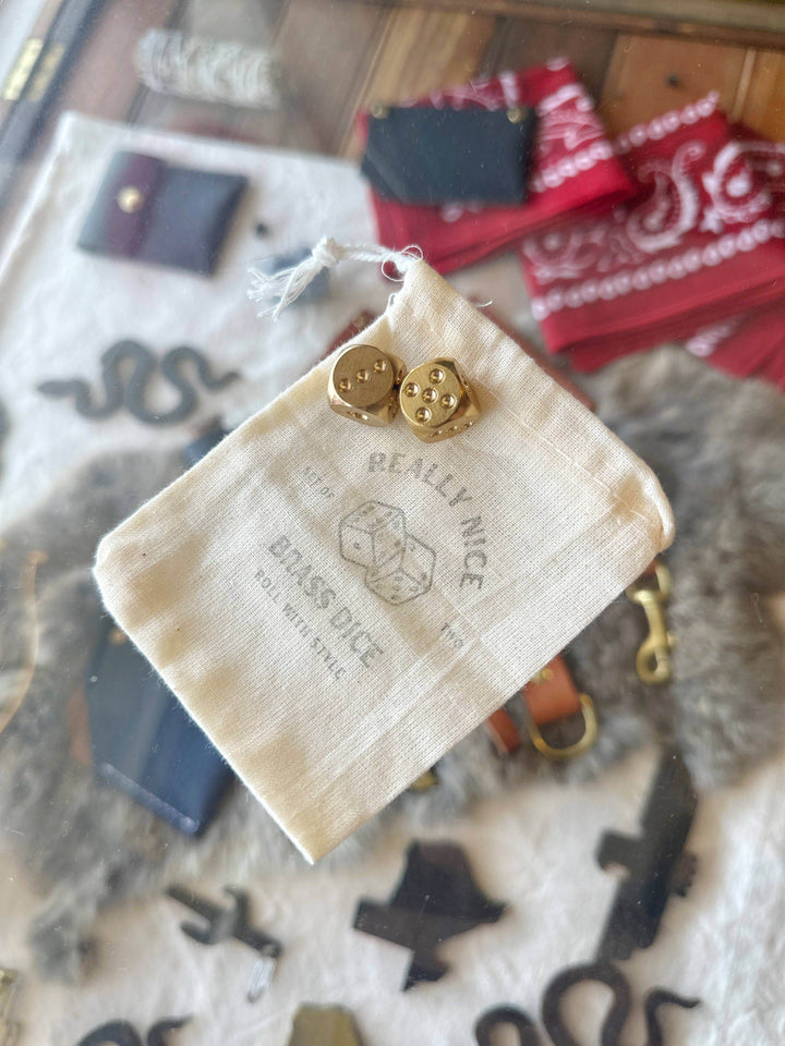 Really Nice Brass Dice - Set of 2 - BUNKHAUS