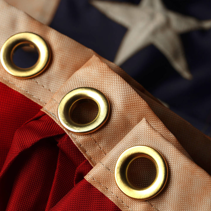Tea-Stained American Flag Bunting — 3' x 6'