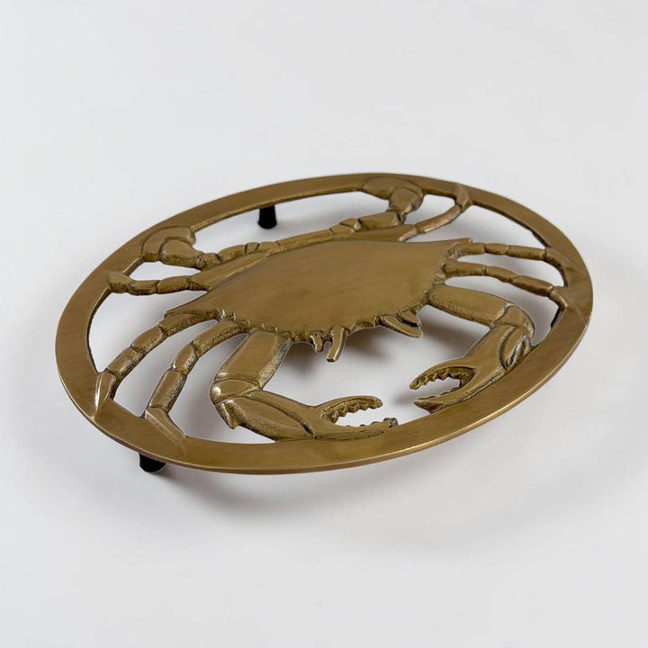 Antiqued Brass Crab Trivet